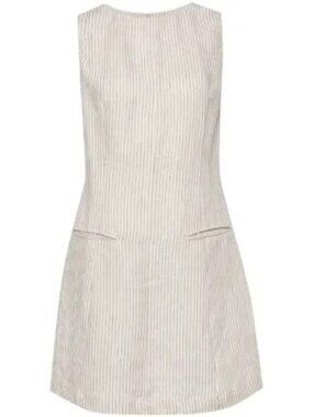 Reformation Citron Linen Striped Dress Size 8